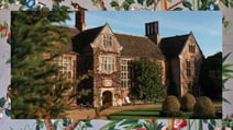 Littlecote House, a Warner Hotel. The border depicts a beautiful wallpaper found inside the hotel.