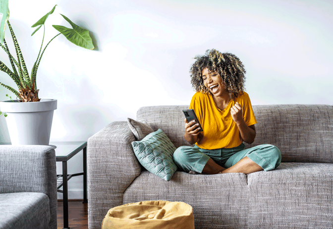 Woman relaxing on sofa 